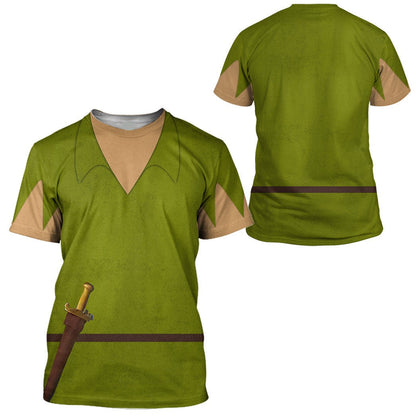 DN Hoodie Peter Pan Costume T-shirt Sweatshirt Green Unisex Adults New Release