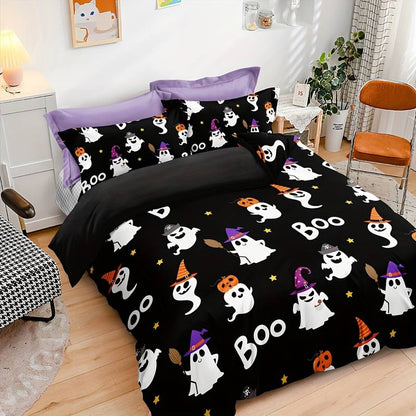 Halloween Bedding Set Halloween Cute Ghost Costume Duvet Covers Black Unique Gift