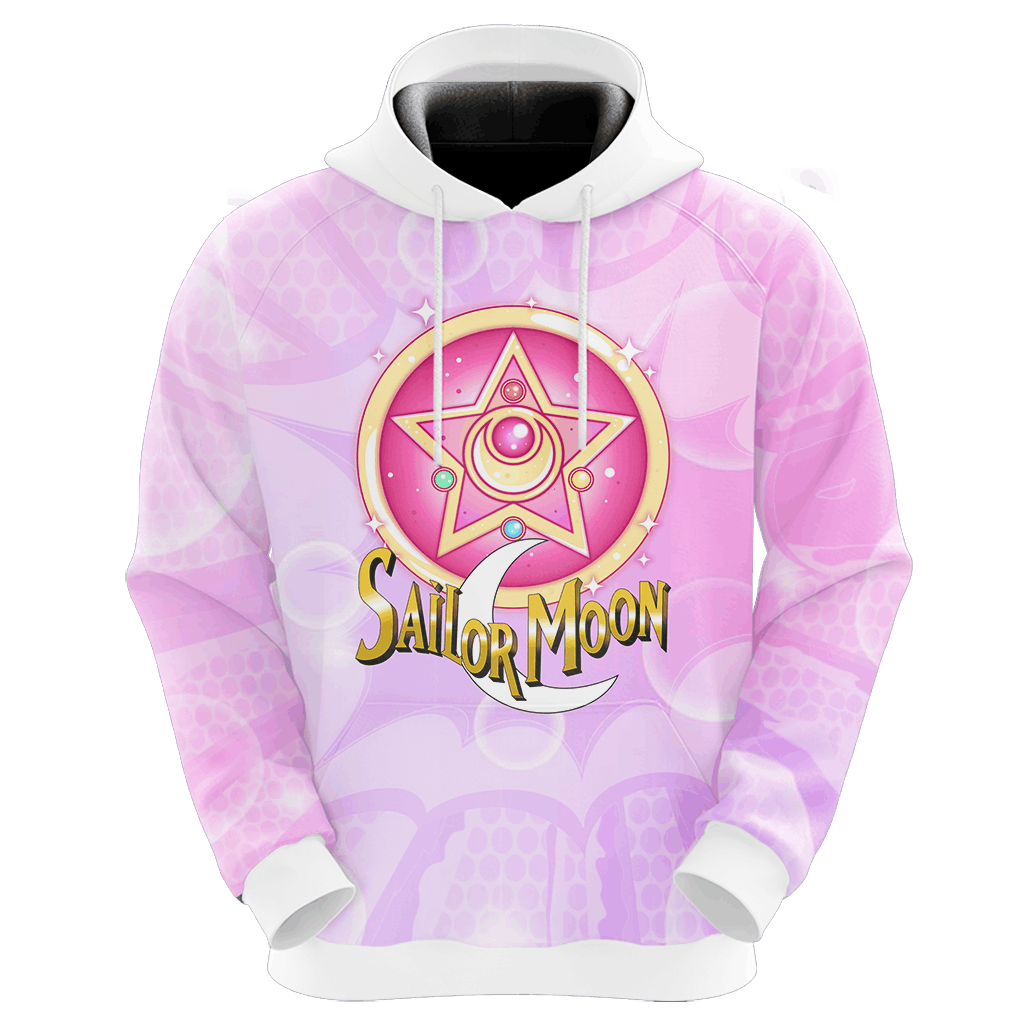  Sailor Moon Hoodie Sailor Chibi Moon Sailor Moon Symbol Pink Hoodie Anime Clothing Adult Full Print