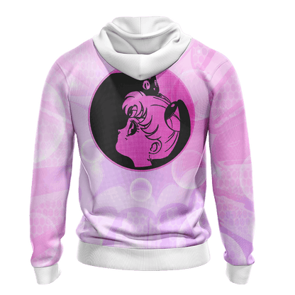  Sailor Moon Hoodie Sailor Chibi Moon Sailor Moon Symbol Pink Hoodie Anime Clothing Adult Full Print