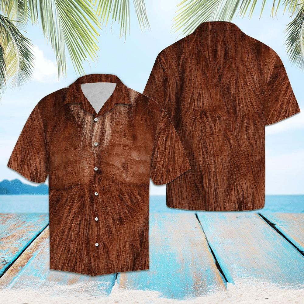 Unifinz Bigfoot Hawaiian Shirt Bigfoot Costume Hawaii Shirt Bigfoot Aloha Shirt 2024