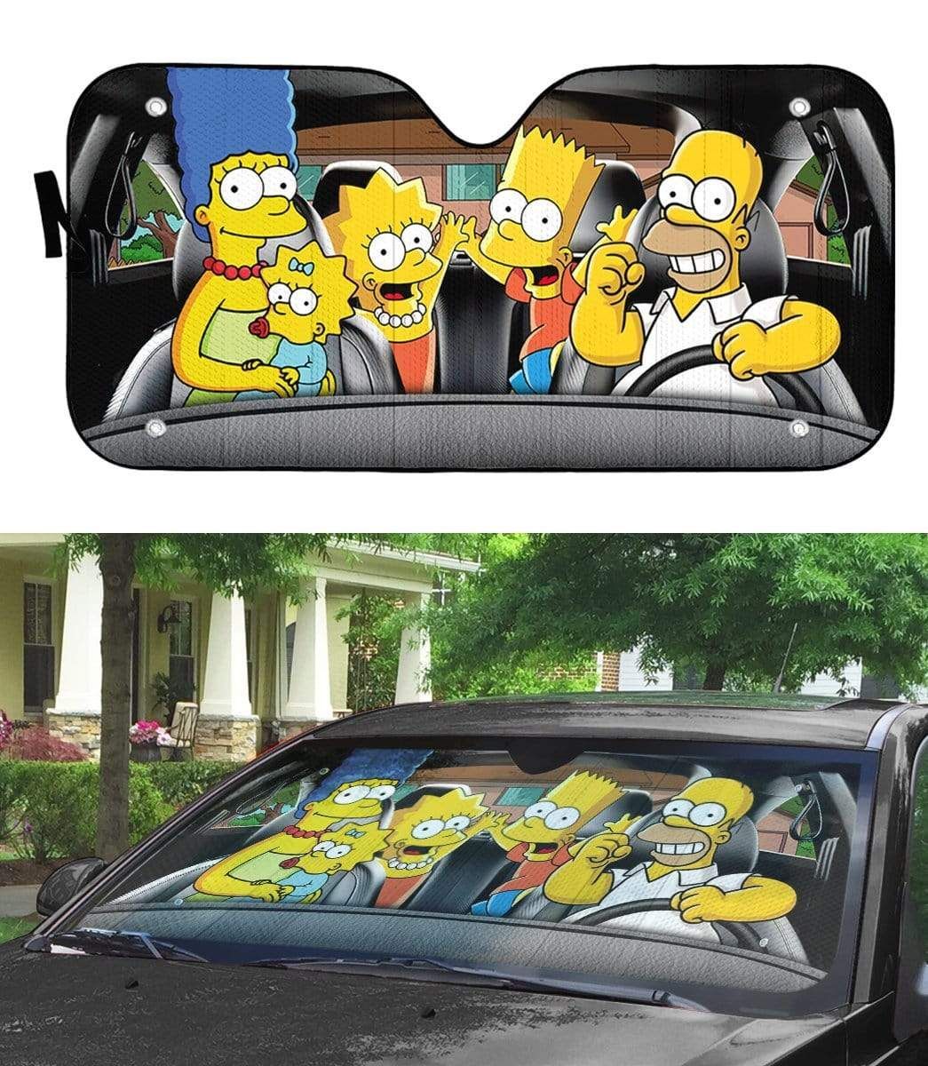  The Simpsons Windshield Sun Shade The Simpsons Family All Members Car Sun Shade