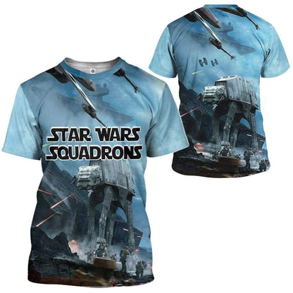  SW T-shirt SW Squadrons Walker Robot 3d Blue Shirt Adult Unisex Full Size