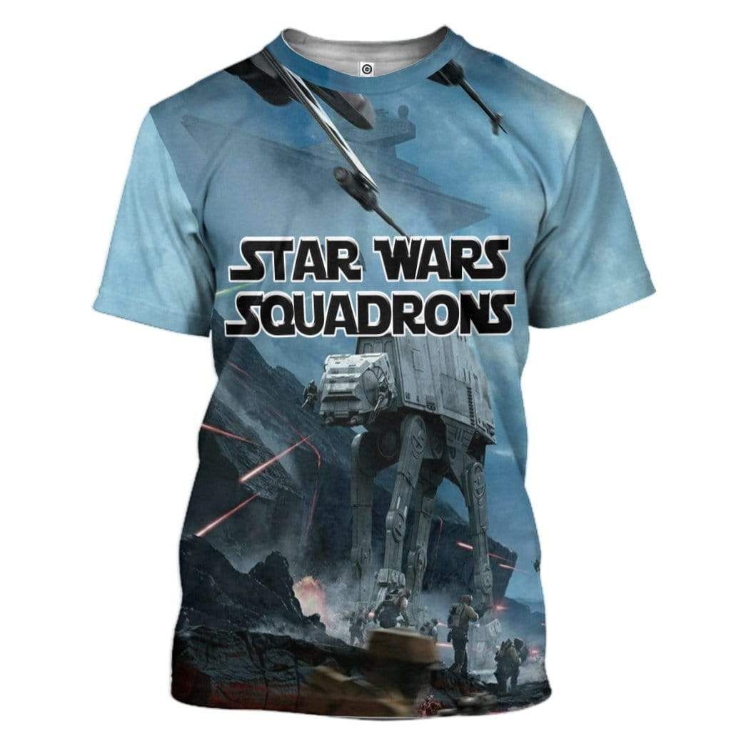  SW T-shirt SW Squadrons Walker Robot 3d Blue Shirt Adult Unisex Full Size