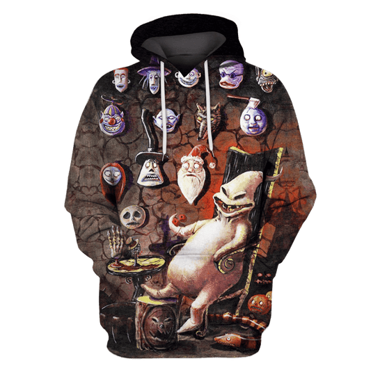  Nightmare Before Christmas T-shirt Oogie Boogie Faces On Wall Hoodie Full Print Full Size