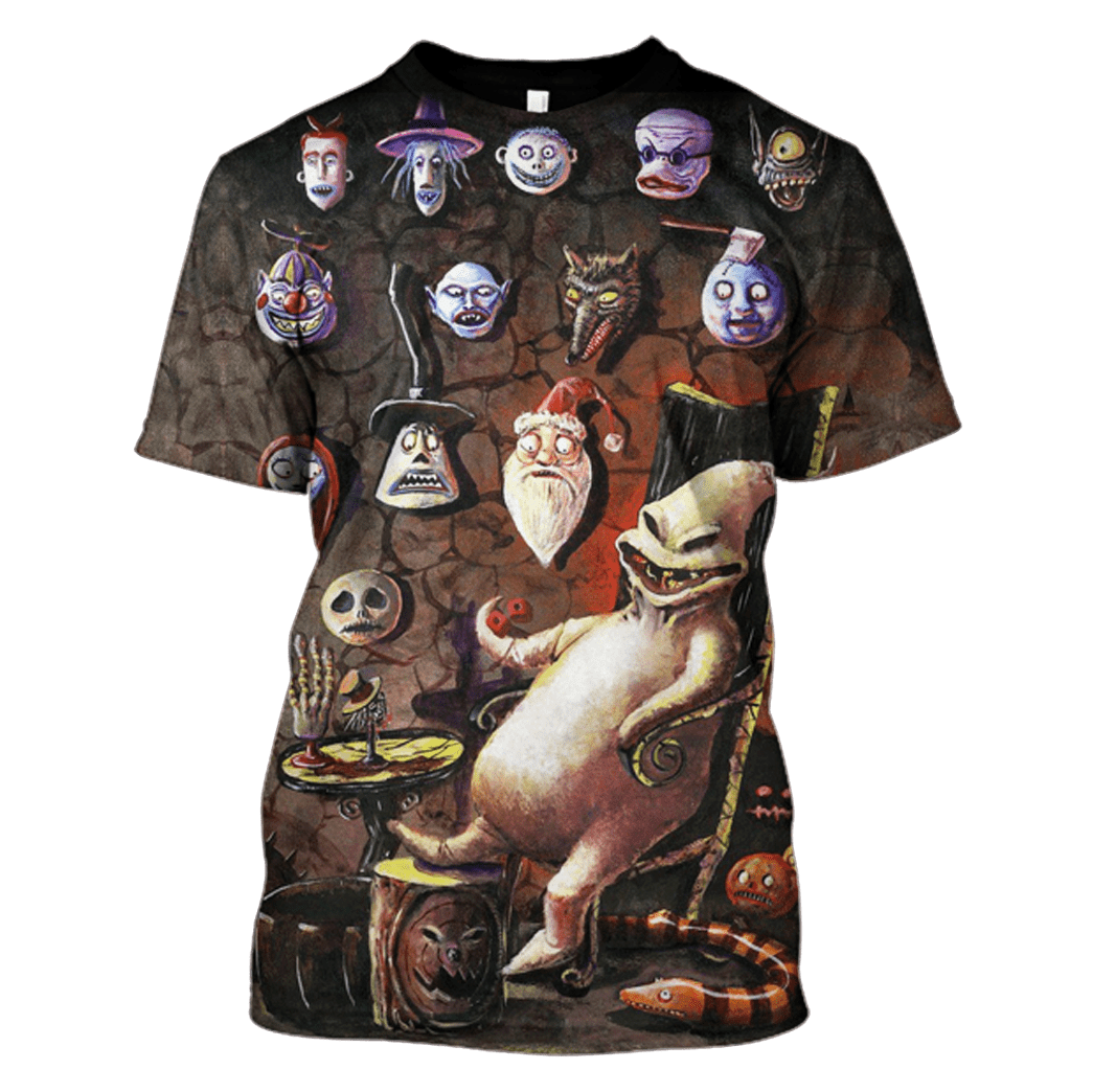  Nightmare Before Christmas T-shirt Oogie Boogie Faces On Wall Hoodie Full Print Full Size