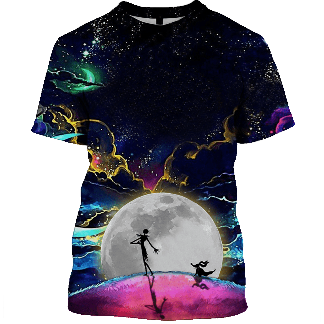 Nightmare Before Christmas Shirt Jack Skellington And His Dog Under The Moon Light Hoodie Full Print Full Size