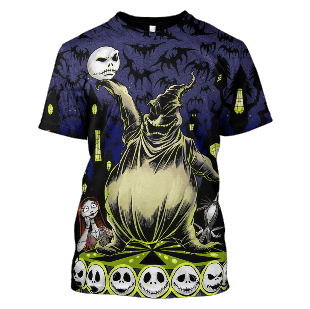  Nightmare Before Christmas T-shirt Oogie Boogie Holding Jack Head Hoodie Adult Unisex