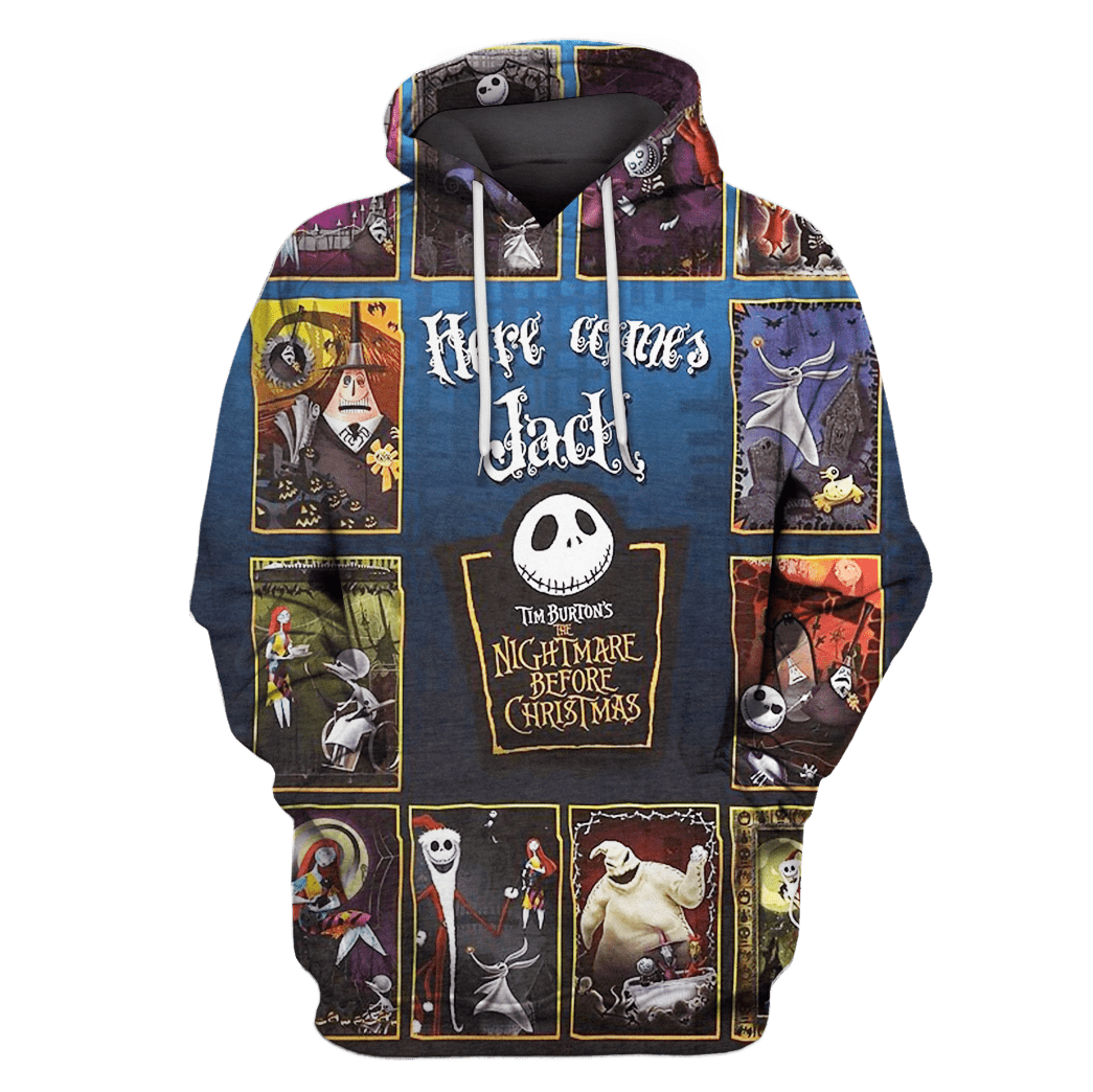  Nightmare Before Christmas Shirt Here Come Jack Blue Hoodie Apparel Adult Unisex Full Print