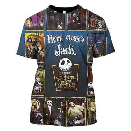  Nightmare Before Christmas Shirt Here Come Jack Blue Hoodie Apparel Adult Unisex Full Print