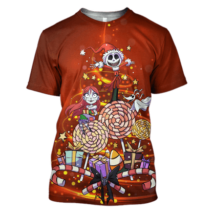 Nightmare Before Christmas T-shirt Jack Skellington And Sally Celebrate Christmas Hoodie Nightmare Before Christmas Hoodie