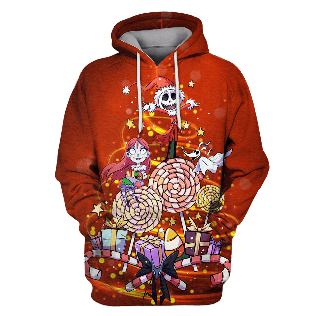 Nightmare Before Christmas T-shirt Jack Skellington And Sally Celebrate Christmas Hoodie Nightmare Before Christmas Hoodie