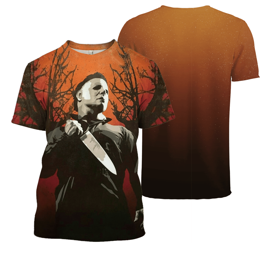 Halloween Shirt Michael Myers Shirt Michael Myers In The Wood Red Hoodie Michael Myers Hoodie
