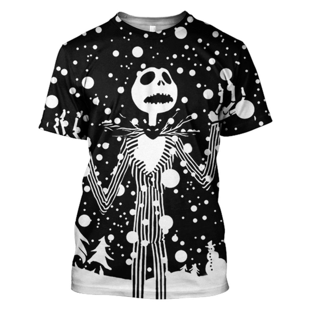Nightmare Before Christmas T-shirt Jack Skellington First Snow Black White Hoodie Nightmare Before Christmas Hoodie