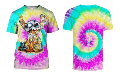 DN Shirt Stitch Shirt DN Characters Art Inside Stitch Tie Dye Hoodie Stitch Hoodie