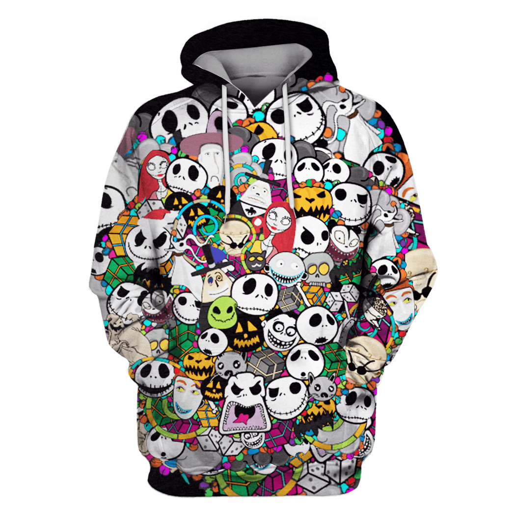 Nightmare Before Christmas Shirt Characters And Jack Faces Hoodie Nightmare Before Christmas Hoodie