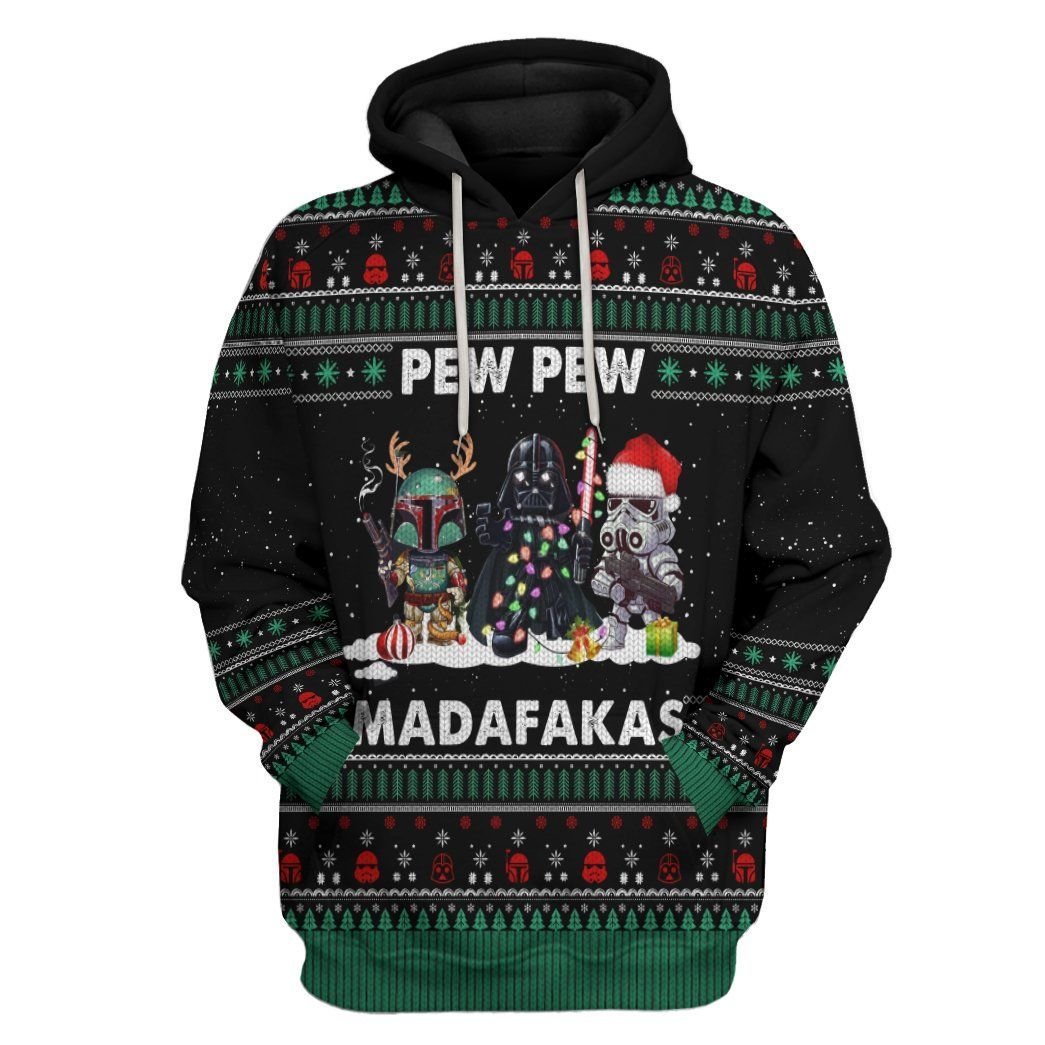 Alohazing 3D Star Wars Pew Pew Madafakas Christmas Ugly Sweater Custom Tshirt Hoodie Apparel