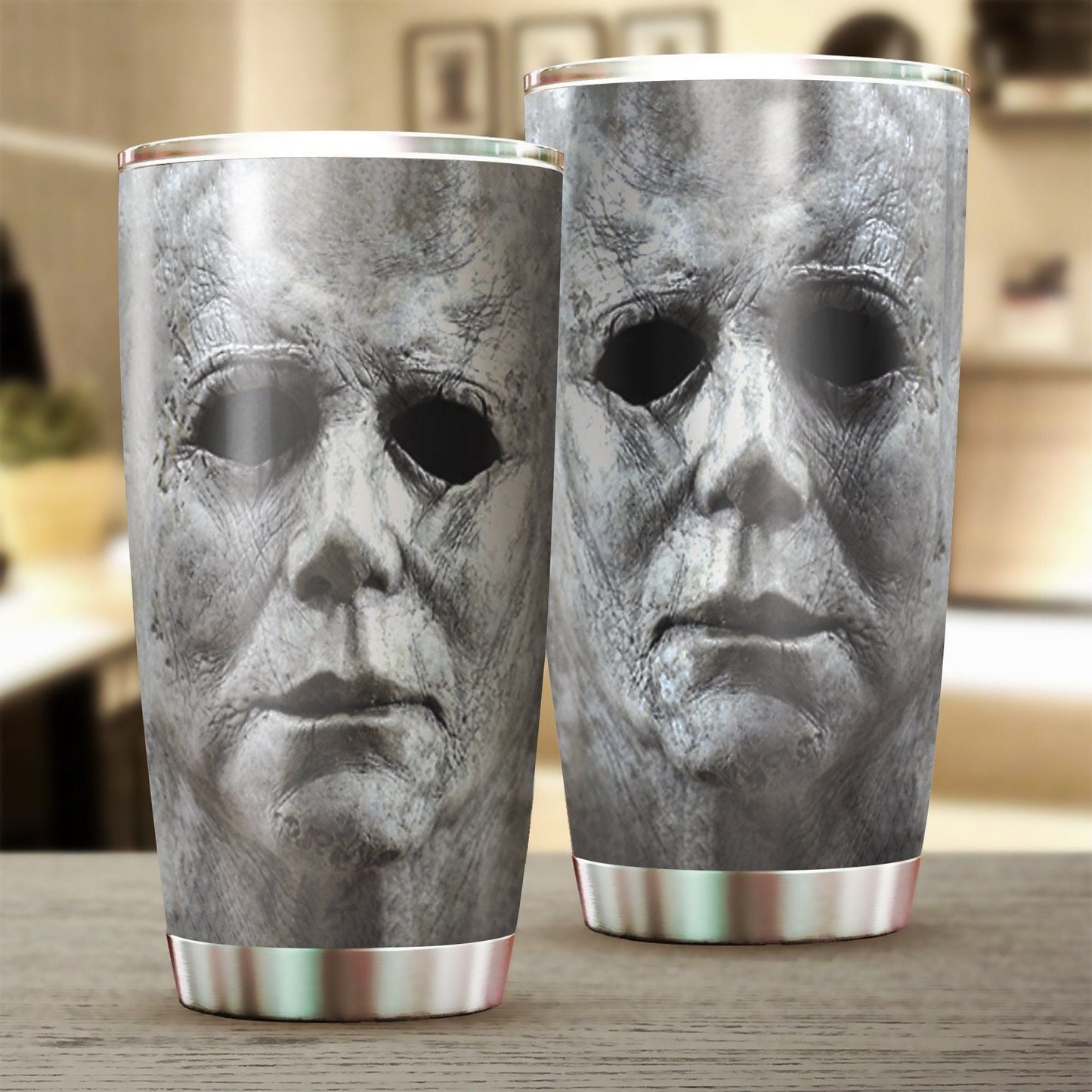 Halloween Tumbler Cup 20 Oz Micheal Myers Face Tumbler 20 Oz