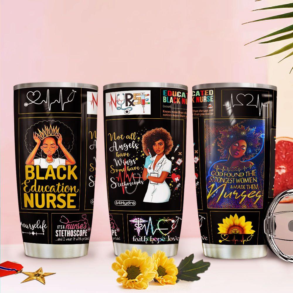 Unifinz Nurse Tumbler 20 oz Black Nurse Tumbler 20 oz Africa American Tumblers Cup 2022