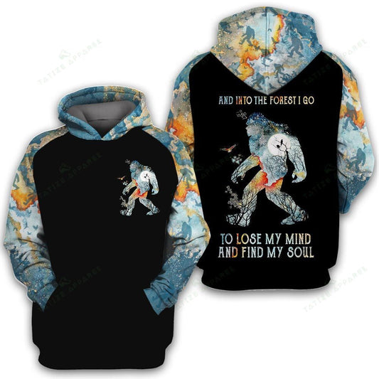 Unifinz Bigfoot Hoodie Bigfoot To Lose My Mind Blue Black Hoodie Apparel Men Women Adult Full Print 2022