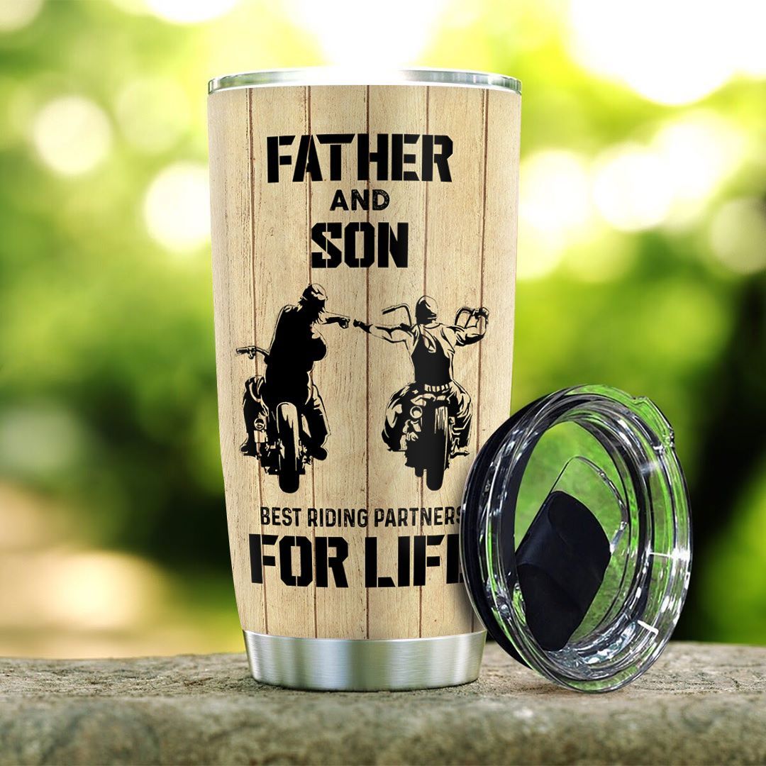 Unifinz Father And Son Biker Tumbler Cup 20 oz I Will Always Your Little Boy Tumbler 20 oz Father Bicycle Travel Mug 2024