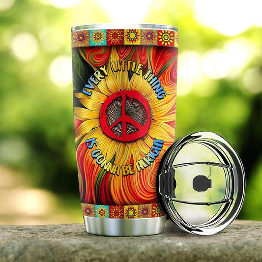 Hippie Tumbler 20 Oz Every Little Thing Is Gonna Be Alright Sunflower Tumbler Cup 20 Oz