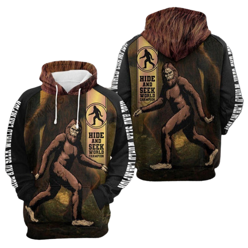 Unifinz Bigfoot Hoodie Hide And Seek World Champion Brown Hoodie Apparel Adult Full Print 2022
