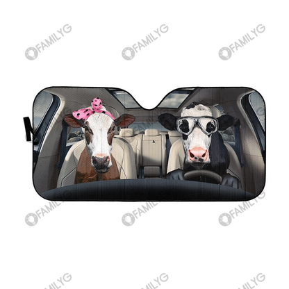  Cow Car Sun Shade Heifer Cow Driving Auto Sun Shade