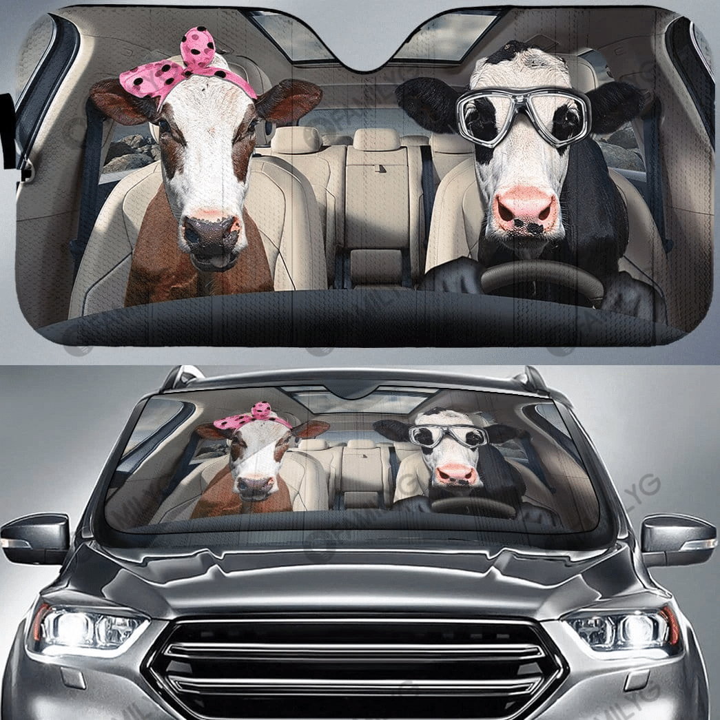  Cow Car Sun Shade Heifer Cow Driving Auto Sun Shade