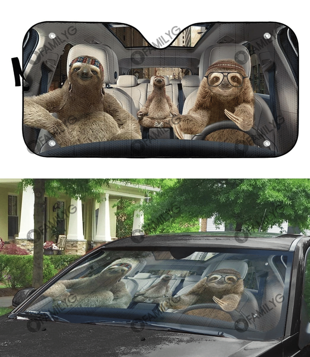  Sloth Windshield Sun Shade Hippie Sloths Car Sun Shade