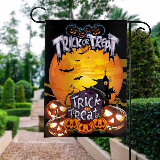 Halloween Flag Trick Or Treat Pumpkins Halloween Night Garden Flag