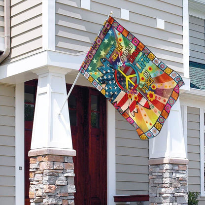  Hippie Flags Imagine All The People Living Life In Peace American Flag House Flag