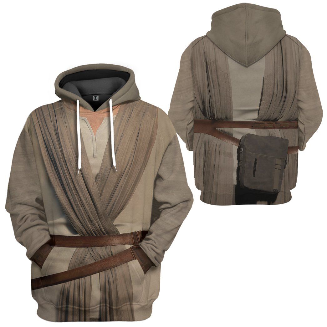 SW Shirt SW Rey Costume 3d Grey T-shirt Hoodie Adult Full Size – Unifinz