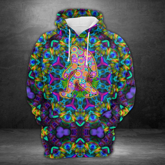 Unifinz Bigfoot Hoodie Bigfoot Kaleidoscope Multicolor Hoodie Apparel Men Women Adult Colorful Full Print 2022