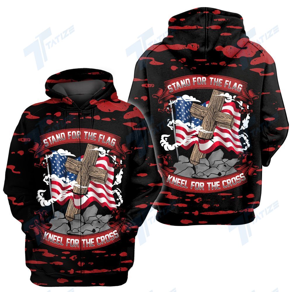 Unifinz Veteran God Hoodie Kneel For The Cross Veteran Black Red Hoodie Veteran Apparel Veteran Shirt 2022