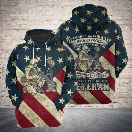 Unifinz Veteran Hoodie Vintage American Flag It Can't Be Inherited Forever Veteran Hoodie Veteran Apparel 2022