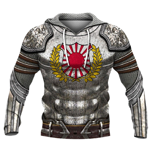  Japan Hoodie Japan Armor Rising Sun Grey Hoodie Adult Full Print