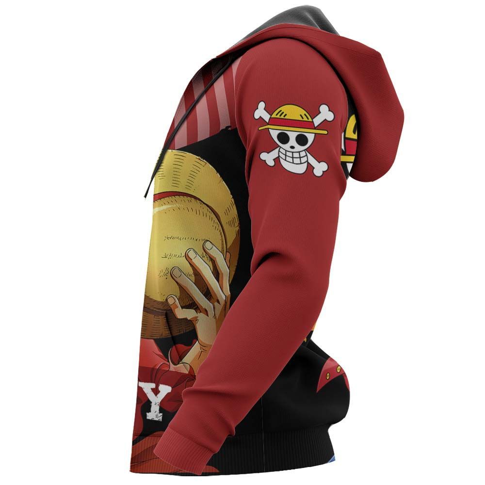  One Piece Hoodie One Piece Symbol Monkey D Luffy Red Hoodie Anime Clothing Adult Full Size