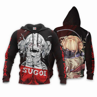  My Hero Academia Hoodie Himiko Toga Sugoi Villian Black Red Hoodie Adult Full Print