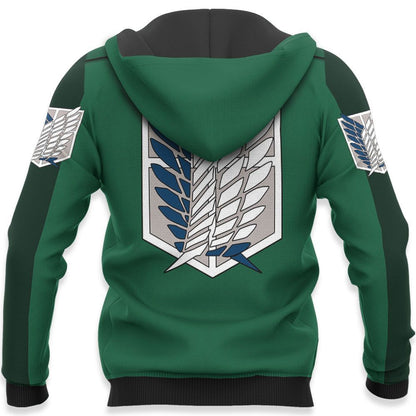  Attack On Titan Hoodie Attack On Titan Scout Uniform Wings Of Freedom Costume Green Hoodie Anime Clothing