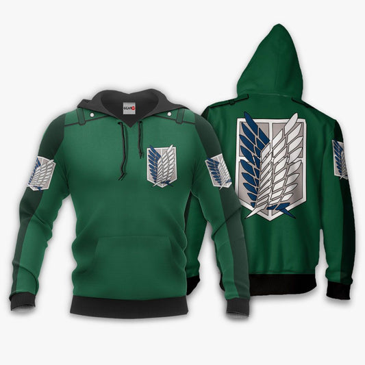  Attack On Titan Hoodie Attack On Titan Scout Uniform Wings Of Freedom Costume Green Hoodie Anime Clothing