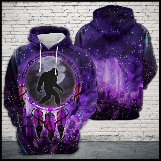 Unifinz Bigfoot Hoodie Bigfoot Dreamcatcher Purple Hoodie Apparel Men Women Adult Full Print 2022