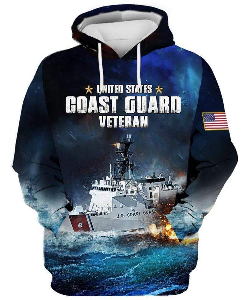 Unifinz Veteran Hoodie US Navy Coast Guard Veteran Blue Hoodie Veteran Apparel 2022