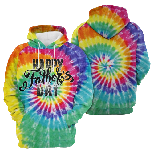 Unifinz Father Day Hoodie Happy Father Day Tie Dye Hoodie  Father Day Apparel Father's Day Gift 2022