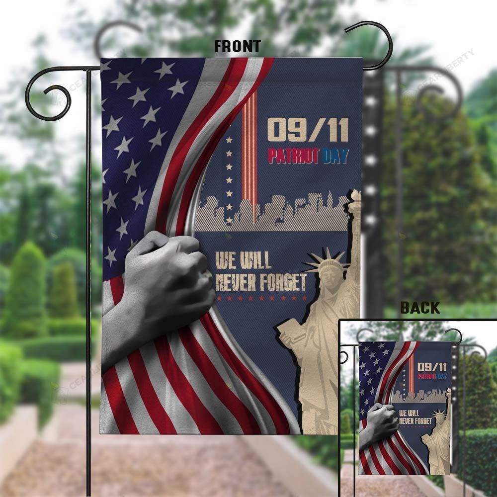 Patriot Day Garden Flag September 11th Flag 9/11 Patriot Day We Will Never Foget Blue Garden Flag