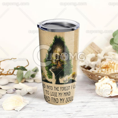 Unifinz Bigfoot Tumbler 20 oz Bigfoot Knowledge And Into The Forest I Go Tumbler Cup 20 oz 2022