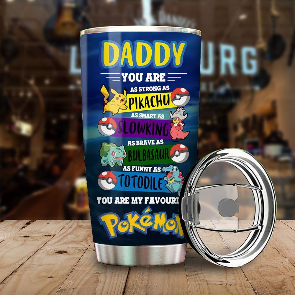 Unifinz Pokemon Father Tumbler 20 oz Daddy You Are My Favorite Pokemon World's Best Dad Tumbler Cup 2022