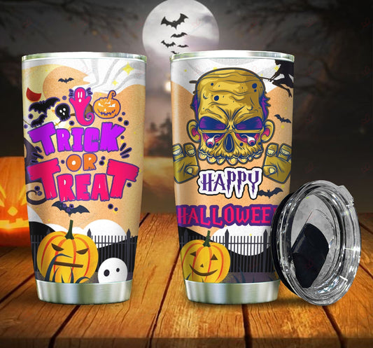 Halloween Tumbler 20 Oz Zombie Trick Or Treat Happy Halloween Tumbler Cup 20 Oz