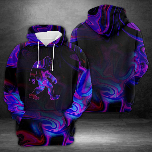 Unifinz Bigfoot Hoodie Hologram Bigfoot Blue Purple Hoodie Apparel Adult Unisex Full Print 2022