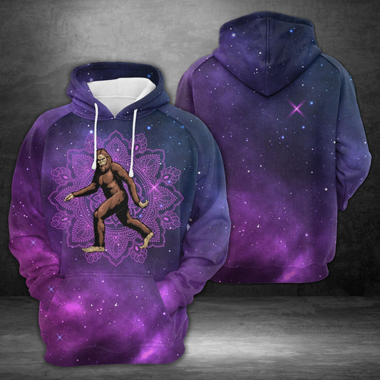 Unifinz Bigfoot Hoodie Bigfoot Mandala Purple Pink Galaxy Full Print Adult Full Size 2022